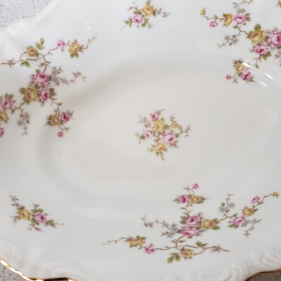 JOHANN HAVILAND Michele Oval Vegetable Bowl Flowers Pink Yellow - Picture 4 of 11